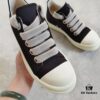 6930f0f76e68136f4d9b3a93 Rick Owens DRKSHDW Black Twill Low-top Sneakers with Chunky Laces