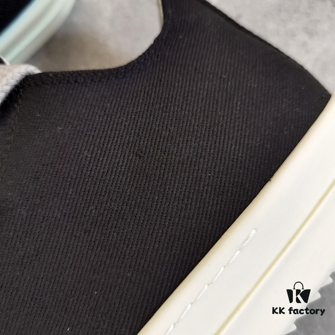 6930f0f96e68136f4d9b3a95 Rick Owens DRKSHDW Black Twill Low-top Sneakers with Chunky Laces