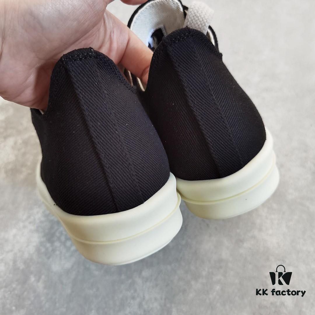 6930f0fb6e68136f4d9b3a98 Rick Owens DRKSHDW Black Twill Low-top Sneakers with Chunky Laces