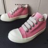 6930f0fe6e68136f4d9b3a9a Rick Owens DRKSHDW Pink Twill Low-top Sneakers with Chunky Laces