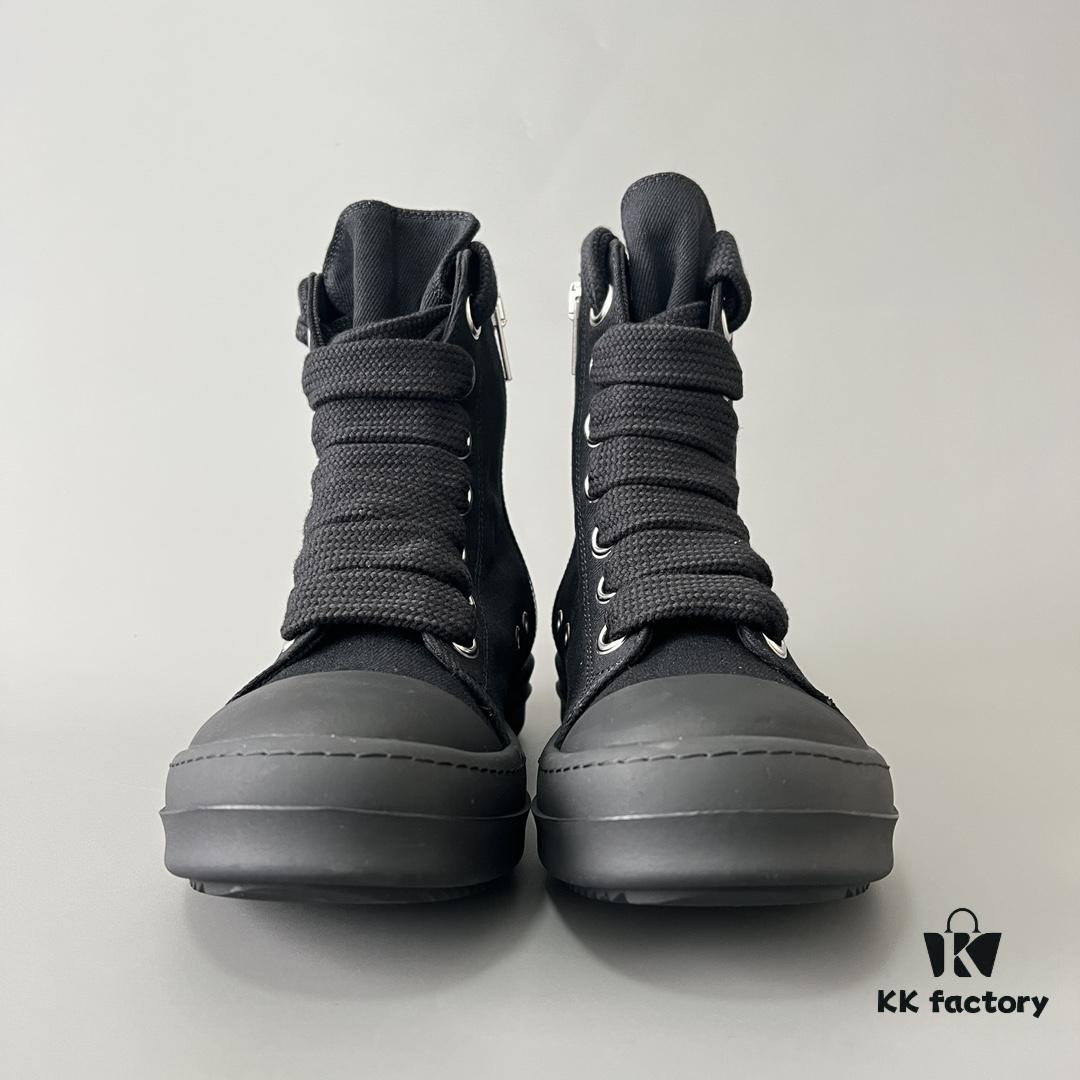 6930f0fe6e68136f4d9b3a9b Rick Owens DRKSHDW Textured High-Top Lace-Up Black Sneakers
