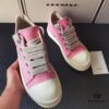 6930f0ff6e68136f4d9b3a9c Rick Owens DRKSHDW Pink Twill Low-top Sneakers with Chunky Laces