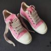 6930f0ff6e68136f4d9b3a9f Rick Owens DRKSHDW Pink Twill Low-top Sneakers with Chunky Laces