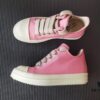 6930f1026e68136f4d9b3aa1 Rick Owens DRKSHDW Pink Twill Low-top Sneakers with Chunky Laces