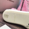 6930f1106e68136f4d9b3ab5 Rick Owens DRKSHDW Pink Canvas High-top Lace-up Sneakers with Heel Logo