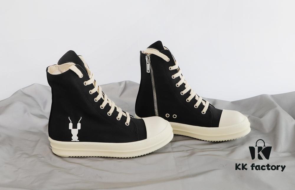 6930f1136e68136f4d9b3ab8 Rick Owens DRKSHDW Textured High-Top Lace-Up with Printed Logo (Note: Logo Only on Right Foot)