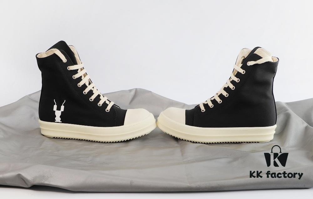 6930f1136e68136f4d9b3ab9 Rick Owens DRKSHDW Textured High-Top Lace-Up with Printed Logo (Note: Logo Only on Right Foot)