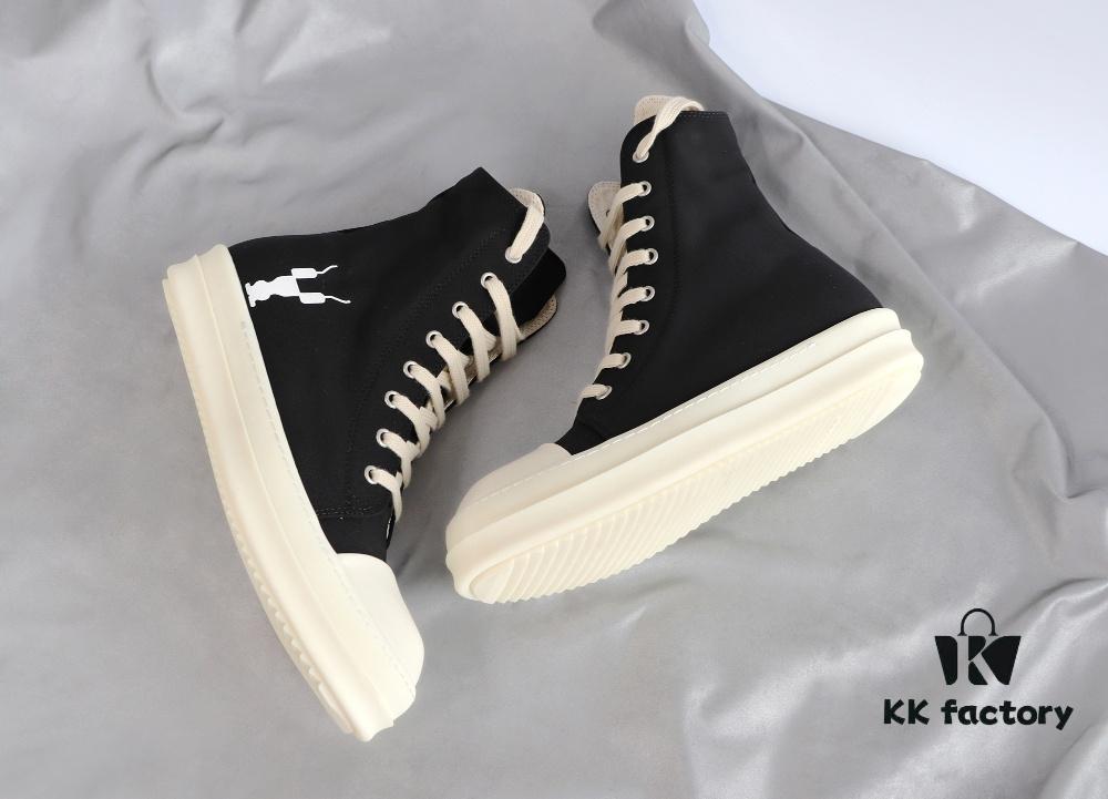 6930f1156e68136f4d9b3abb Rick Owens DRKSHDW Textured High-Top Lace-Up with Printed Logo (Note: Logo Only on Right Foot)
