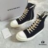 6930f1176e68136f4d9b3abe Rick Owens DRKSHDW Classic Canvas High-top Sneakers with Back-Tie Detail and Logo Patch
