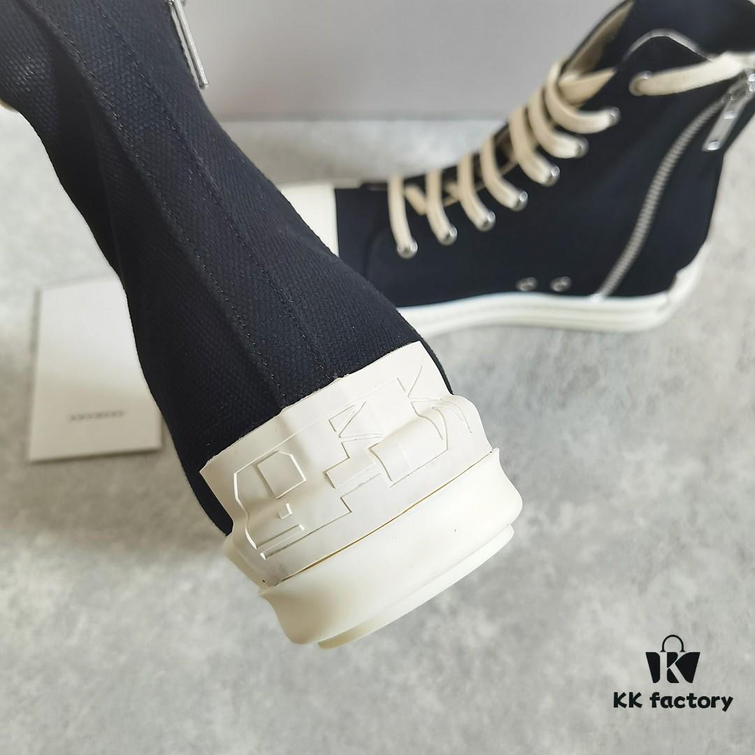 6930f1186e68136f4d9b3ac1 Rick Owens DRKSHDW Classic Canvas High-top Sneakers with Back-Tie Detail and Logo Patch