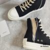 6930f11b6e68136f4d9b3ac2 Rick Owens DRKSHDW Classic Canvas High-top Sneakers with Back-Tie Detail and Logo Patch