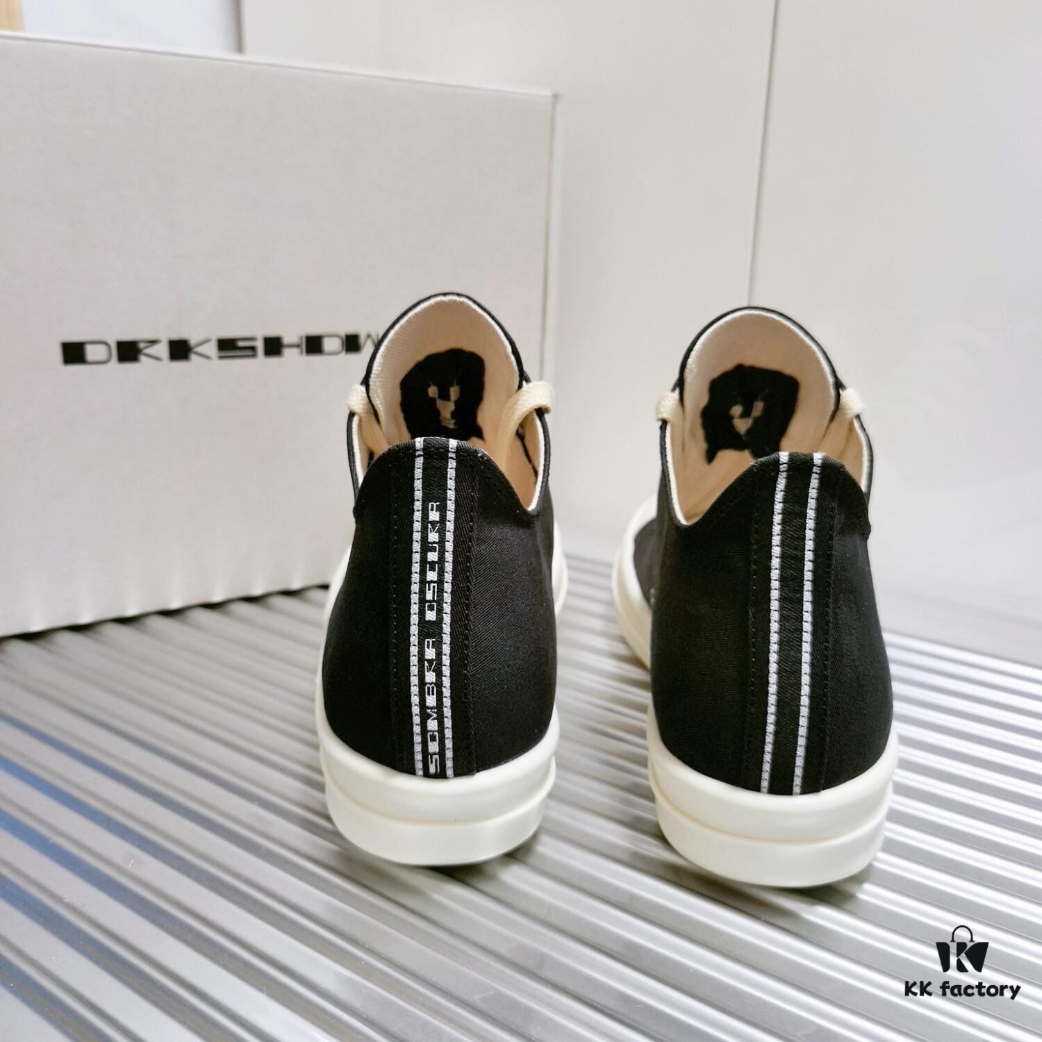 6930f11e6e68136f4d9b3ac8 Rick Owens DRKSHDW High-Top Lace-Up Shoes with Woven Back Strap