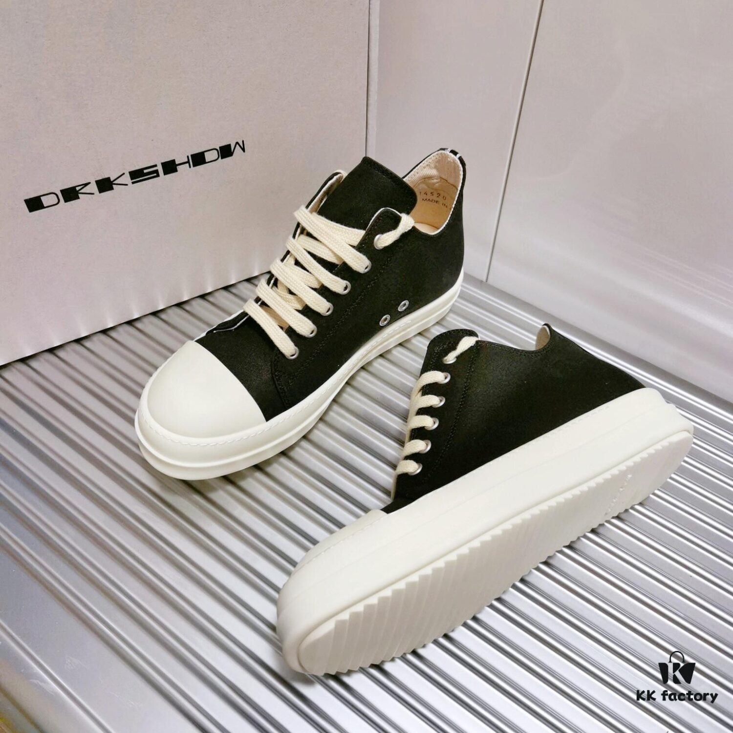 6930f1226e68136f4d9b3acb Rick Owens DRKSHDW High-Top Lace-Up Shoes with Woven Back Strap