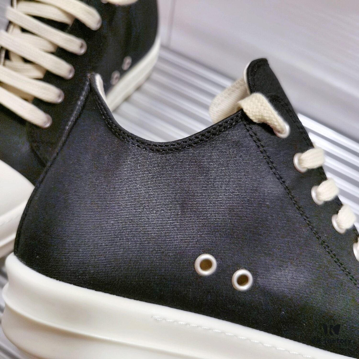 6930f1256e68136f4d9b3ace Rick Owens DRKSHDW High-Top Lace-Up Shoes with Woven Back Strap
