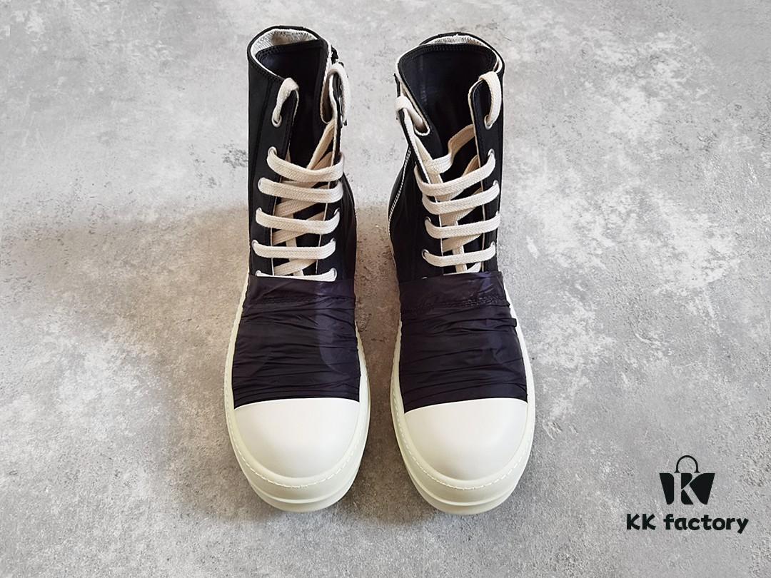 6930f1286e68136f4d9b3ad2 Rick Owens DRKSHDW High-Top Black Nylon Composite Wrinkle Design