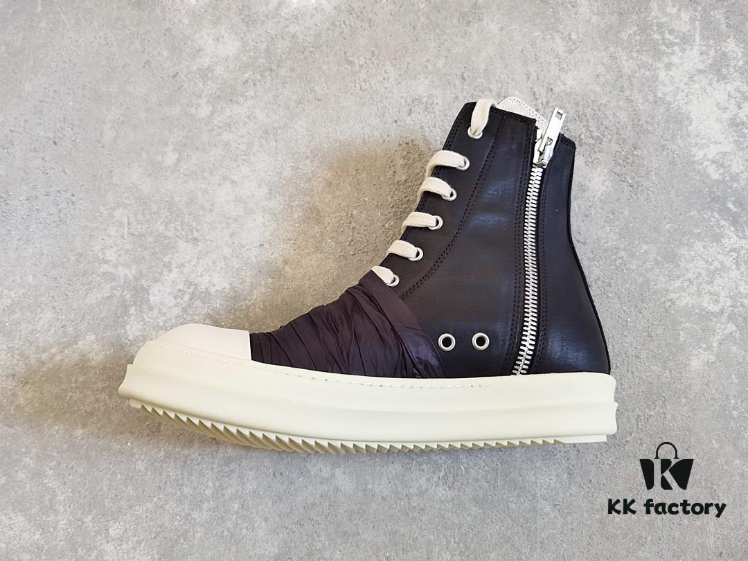 6930f12a6e68136f4d9b3ad4 Rick Owens DRKSHDW High-Top Black Nylon Composite Wrinkle Design
