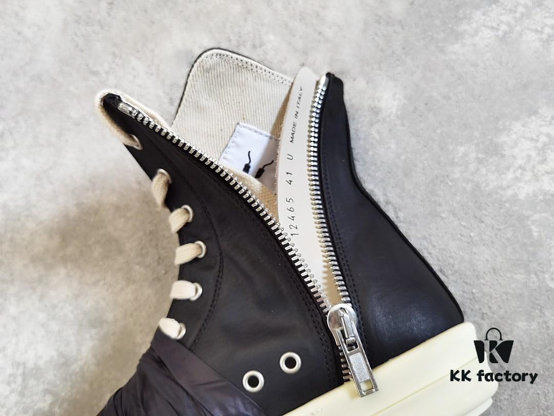 6930f12a6e68136f4d9b3ad5 Rick Owens DRKSHDW High-Top Black Nylon Composite Wrinkle Design