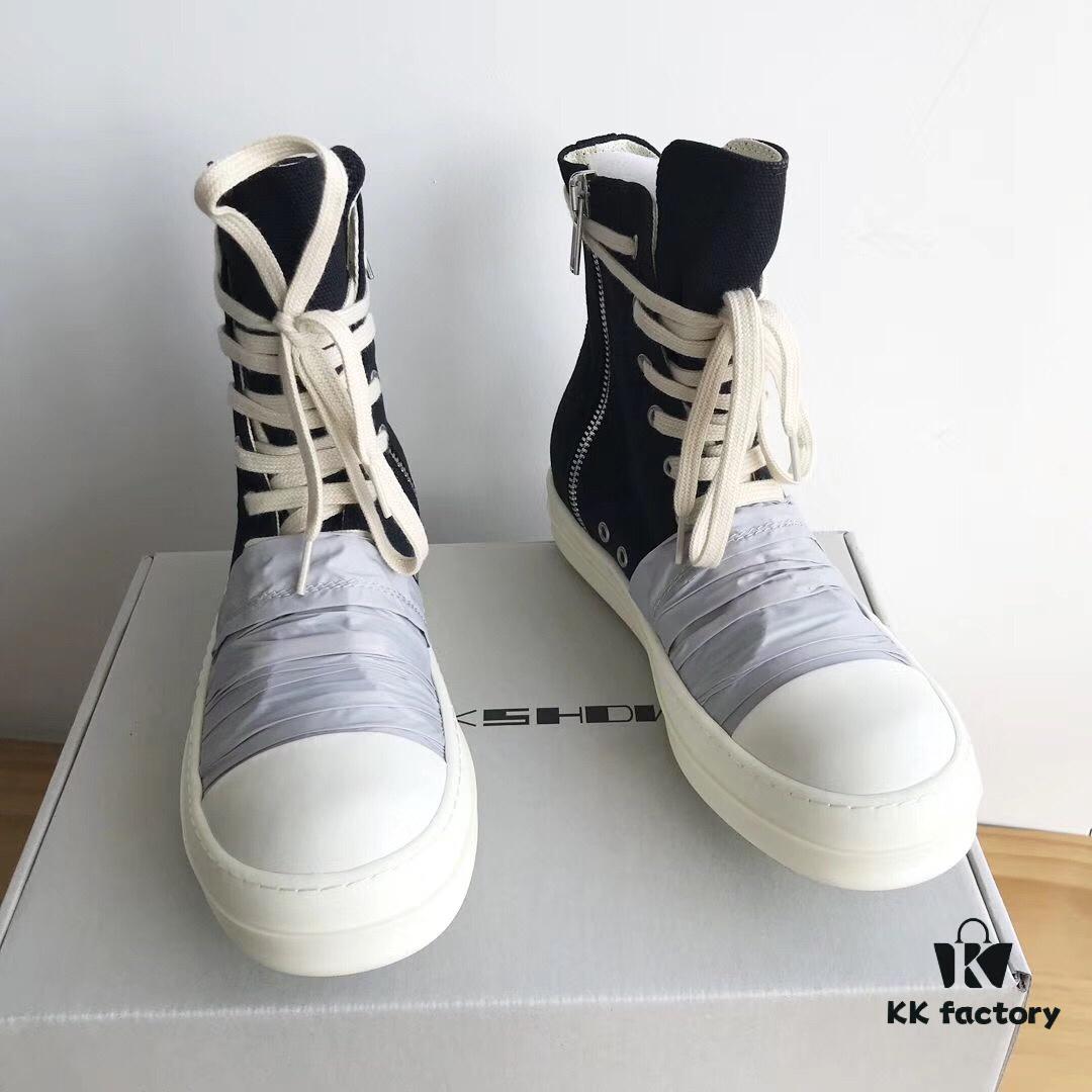 6930f1306e68136f4d9b3adb Rick Owens DRKSHDW High-Top Canvas Gray Wrinkle