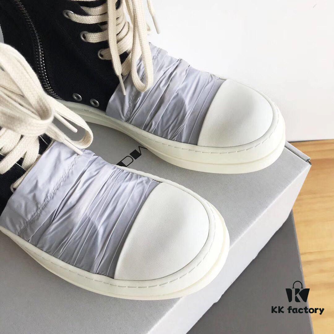 6930f1316e68136f4d9b3ade Rick Owens DRKSHDW High-Top Canvas Gray Wrinkle