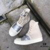 Rick Owens DRKSHDW High-Top Canvas Silver Pleated