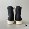 6930f1386e68136f4d9b3ae6 Rick Owens DRKSHDW Textured Mesh Perforated High-Top Lace-Up Sneakers with White Tip