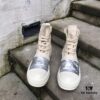 Rick Owens DRKSHDW High-Top Canvas Silver Pleated