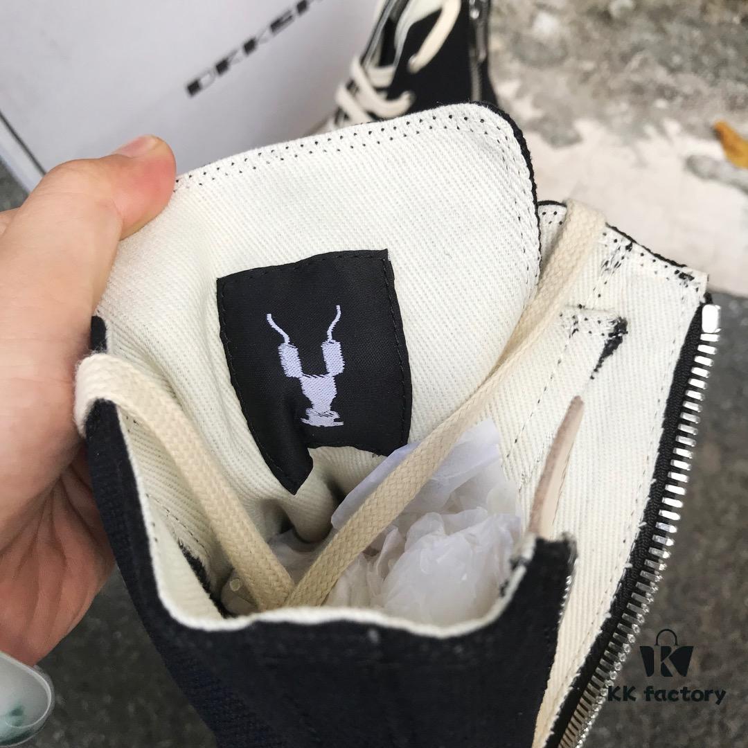 6930f13f6e68136f4d9b3aee Rick Owens DRKSHDW High-Top Canvas White Crinkle