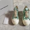 6930f1556e68136f4d9b3b05 Rick Owens DRKSHDW Green Mirror-Finish Low-Top Lace-Up Sneakers