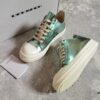 6930f1556e68136f4d9b3b06 Rick Owens DRKSHDW Green Mirror-Finish Low-Top Lace-Up Sneakers