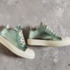 6930f1596e68136f4d9b3b09 Rick Owens DRKSHDW Green Mirror-Finish Low-Top Lace-Up Sneakers