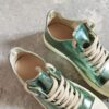 6930f15a6e68136f4d9b3b0a Rick Owens DRKSHDW Green Mirror-Finish Low-Top Lace-Up Sneakers