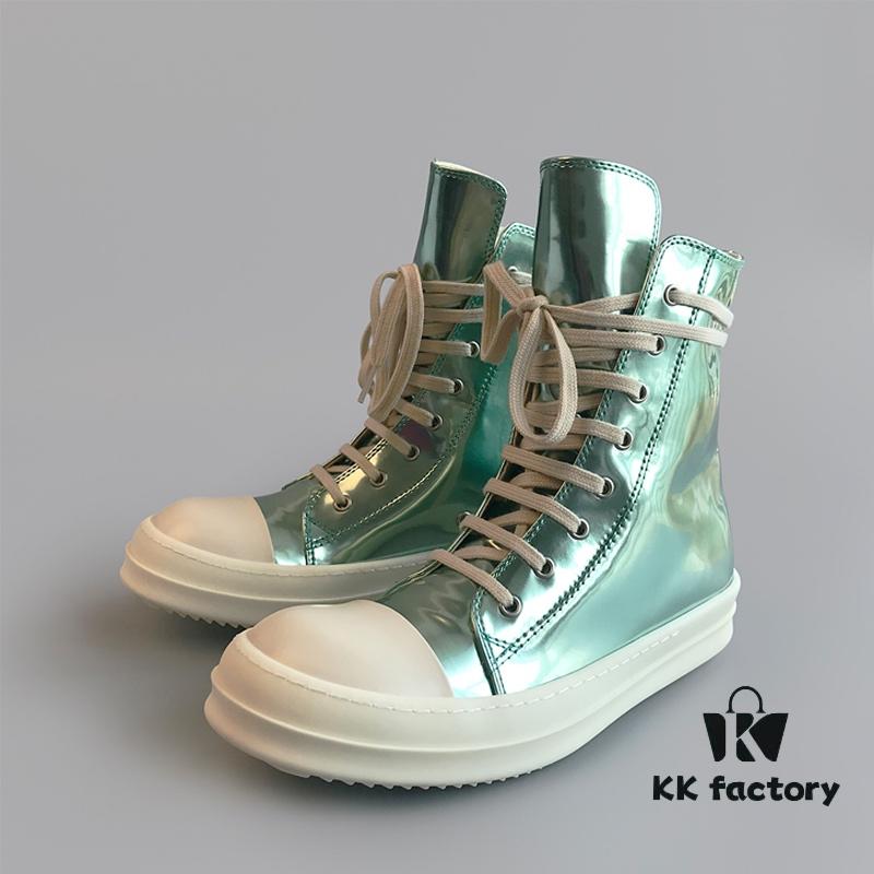 6930f1606e68136f4d9b3b12 Rick Owens DRKSHDW Green Mirror High-top Lace-up Sneakers