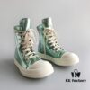 6930f1606e68136f4d9b3b13 Rick Owens DRKSHDW Green Mirror High-top Lace-up Sneakers