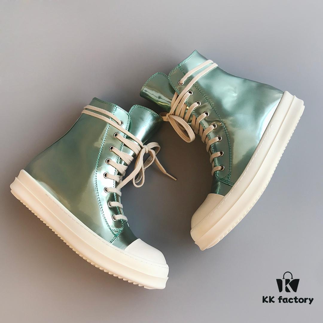 6930f1646e68136f4d9b3b18 Rick Owens DRKSHDW Green Mirror High-top Lace-up Sneakers