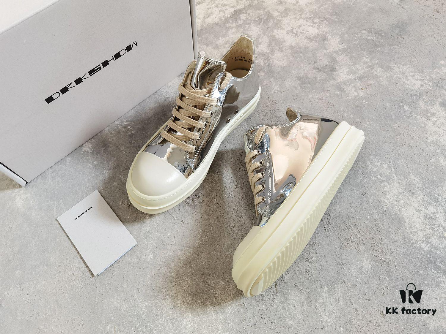 6930f1666e68136f4d9b3b19 Rick Owens DRKSHDW Liquid Silver Low-top Lace-up Shoes