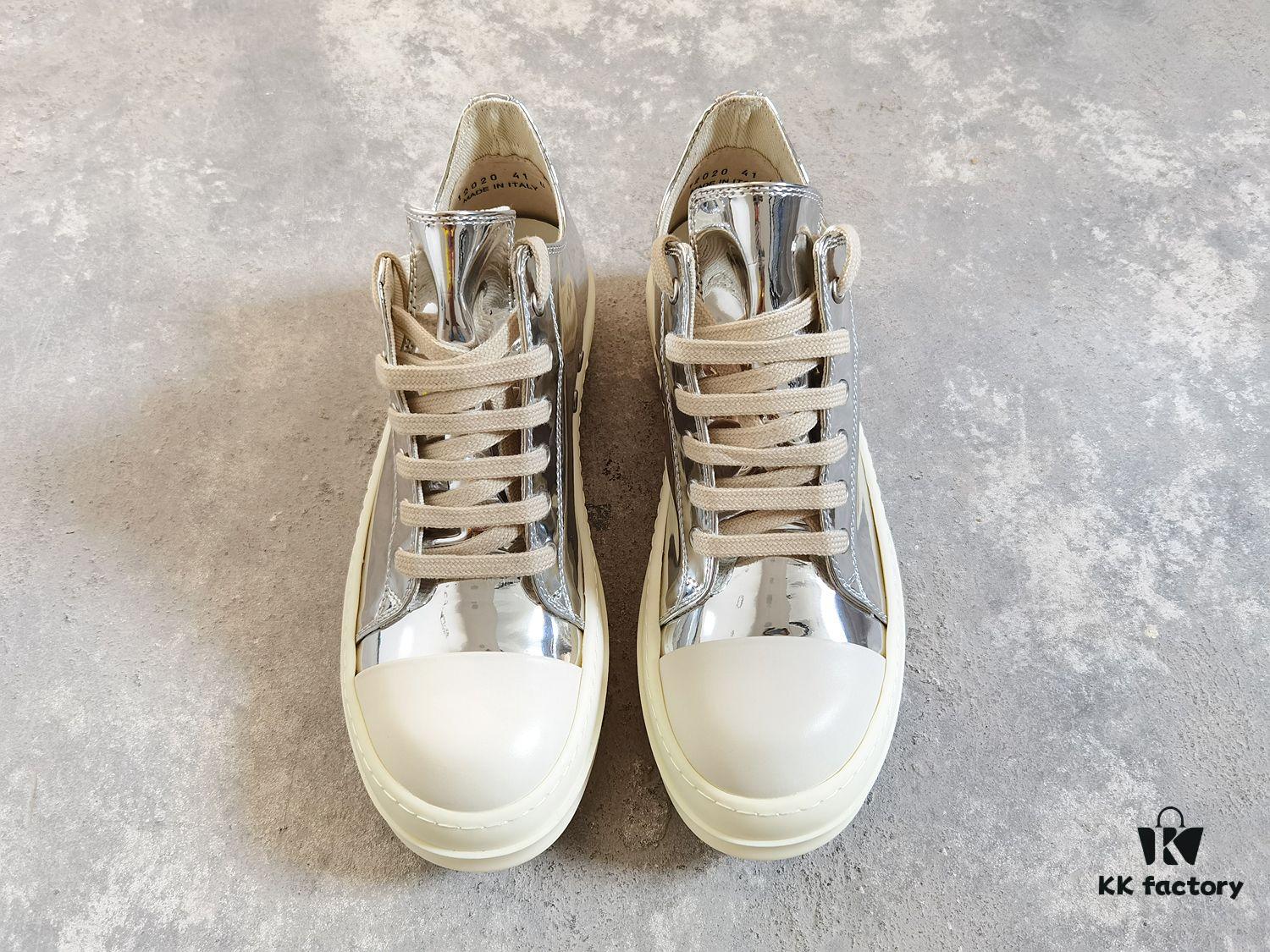 6930f1696e68136f4d9b3b1f Rick Owens DRKSHDW Liquid Silver Low-top Lace-up Shoes