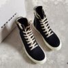 6930f16b6e68136f4d9b3b22 Rick Owens DRKSHDW All-Black Canvas High-Top Lace-Up Sneakers