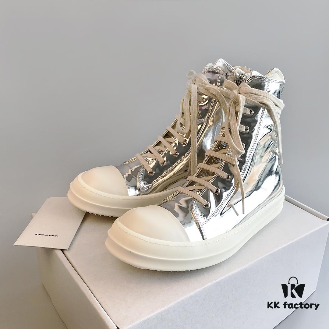6930f16b6e68136f4d9b3b23 RO DRKSHDW Liquid Silver High-Top Lace-Up