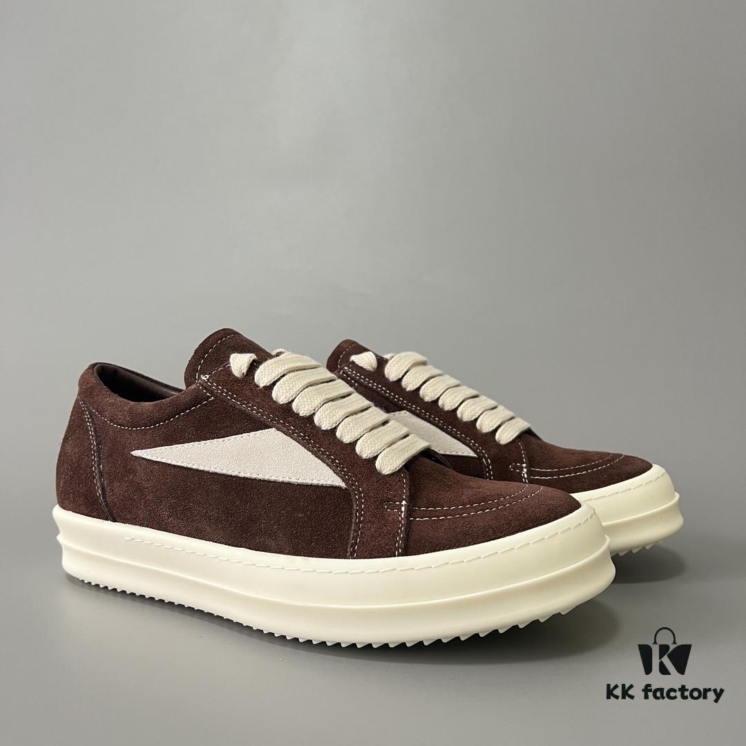 6930f1856e68136f4d9b3b4a RICK Owens Brown Suede Low-top Shoes Inspired by VANS Design