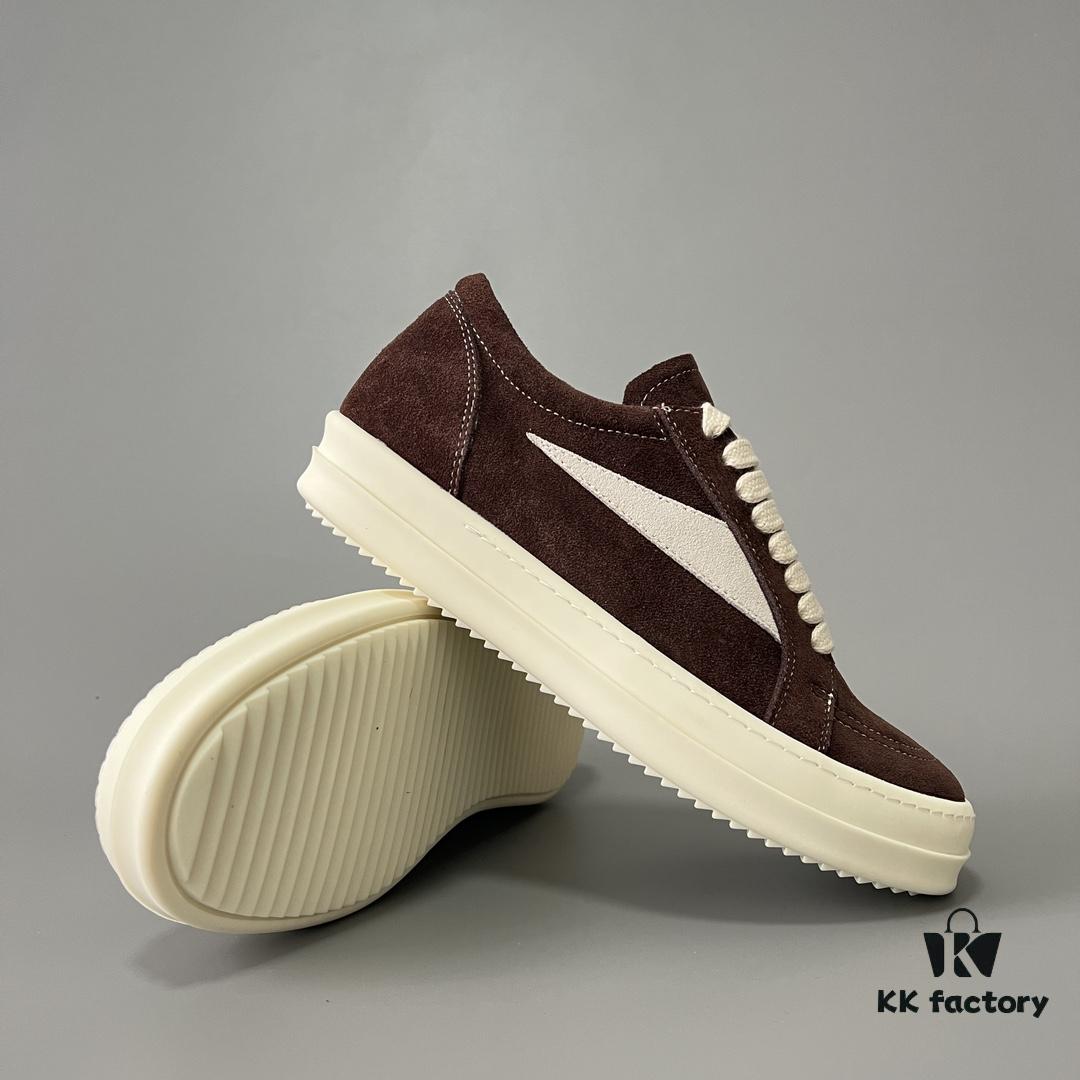 6930f1866e68136f4d9b3b4c RICK Owens Brown Suede Low-top Shoes Inspired by VANS Design