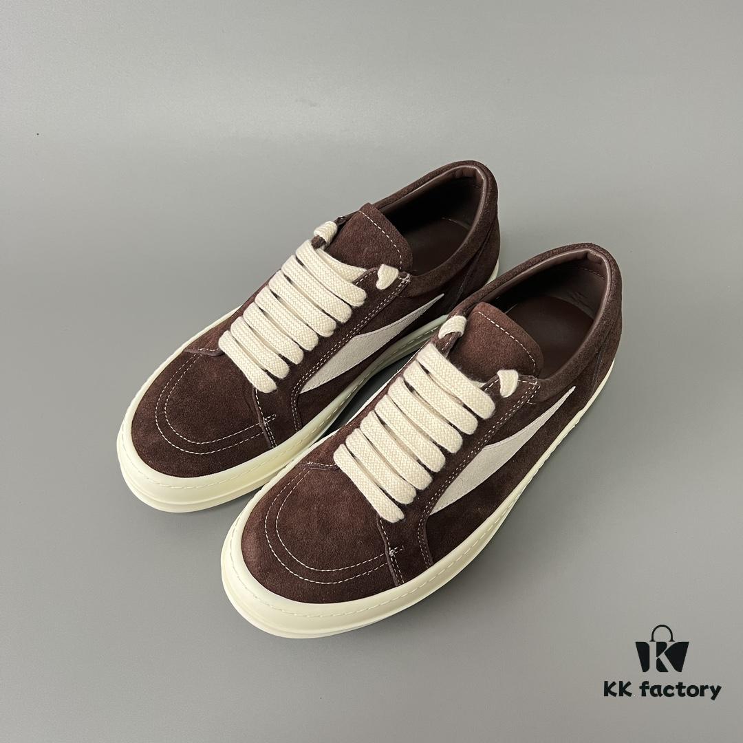 6930f1876e68136f4d9b3b4d RICK Owens Brown Suede Low-top Shoes Inspired by VANS Design
