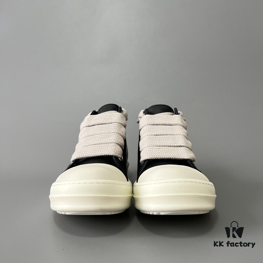 6930f1886e68136f4d9b3b4f Rick Owens 2022 New Chunky Lace Series - Mainline Black Low-Top Leather Lace-Up Shoes