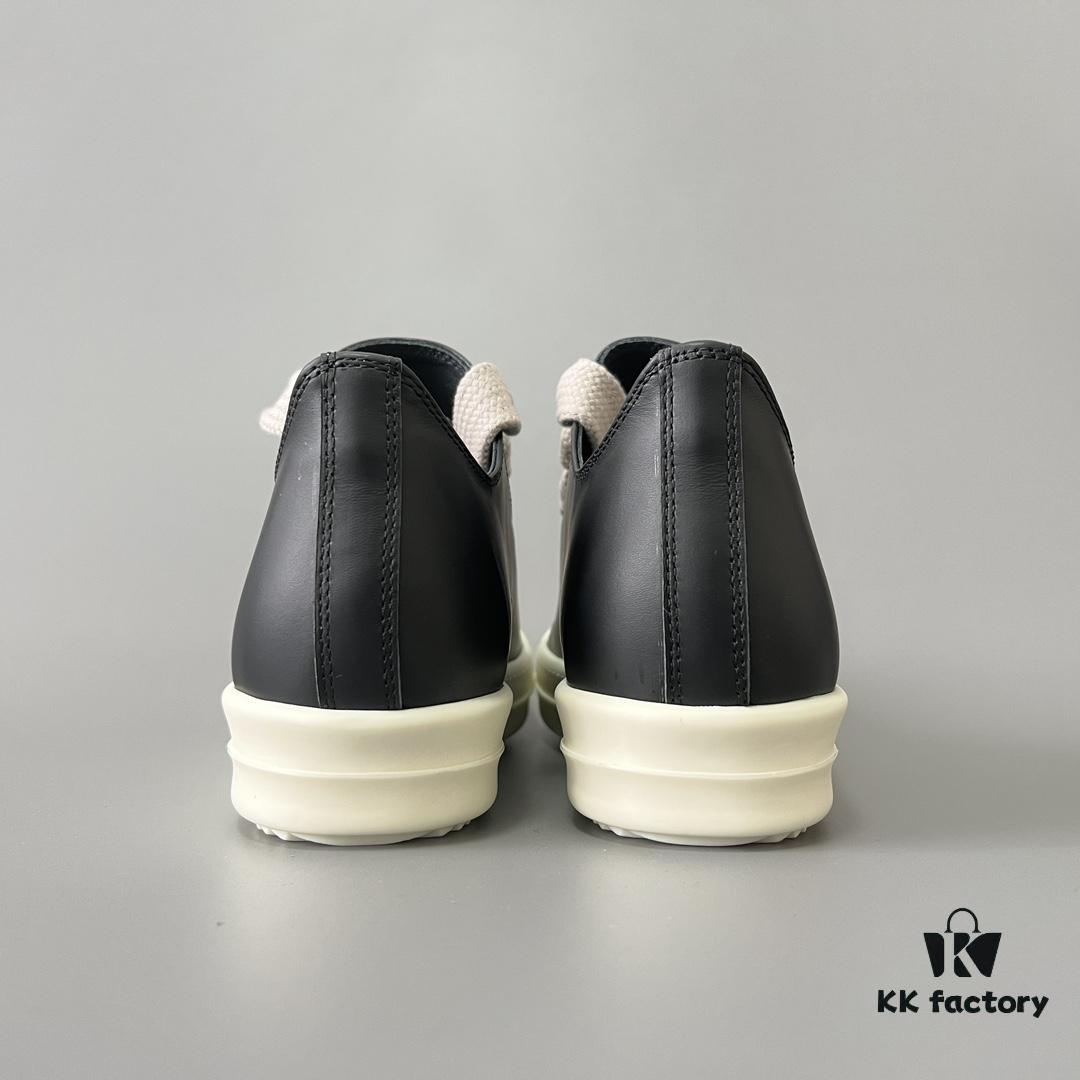 6930f18a6e68136f4d9b3b54 Rick Owens 2022 New Chunky Lace Series - Mainline Black Low-Top Leather Lace-Up Shoes