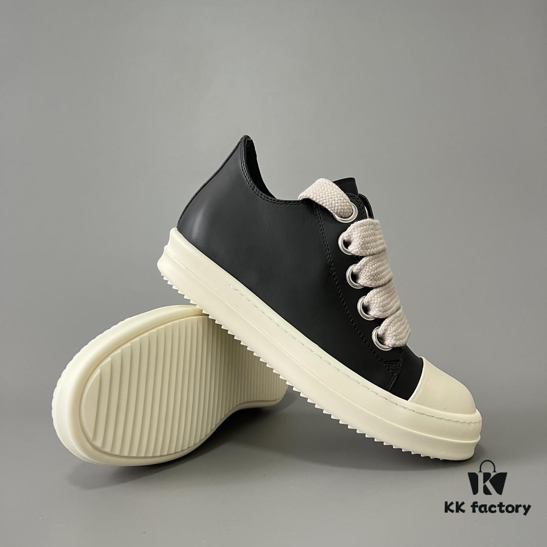 6930f18b6e68136f4d9b3b55 Rick Owens 2022 New Chunky Lace Series - Mainline Black Low-Top Leather Lace-Up Shoes
