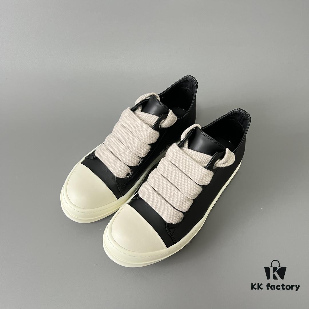 6930f18c6e68136f4d9b3b56 Rick Owens 2022 New Chunky Lace Series - Mainline Black Low-Top Leather Lace-Up Shoes