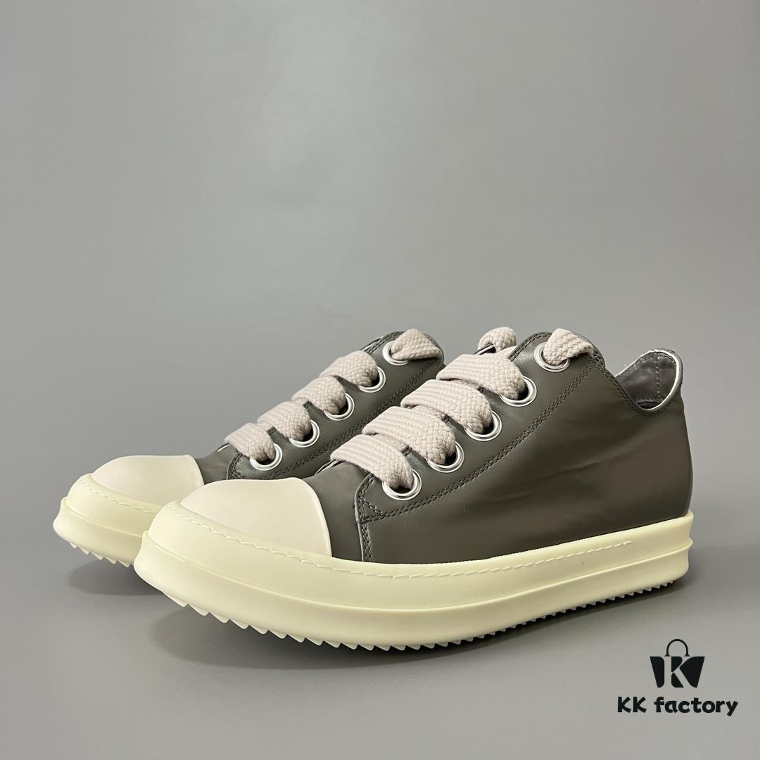 6930f18d6e68136f4d9b3b57 Rick Owens 2022 New Chunky Lace Series - Mainline Grey Low-Cut Leather Lace-Up Shoes