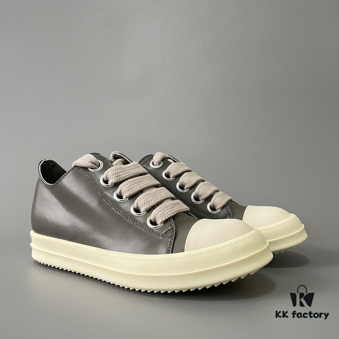 6930f18e6e68136f4d9b3b58 Rick Owens 2022 New Chunky Lace Series - Mainline Grey Low-Cut Leather Lace-Up Shoes