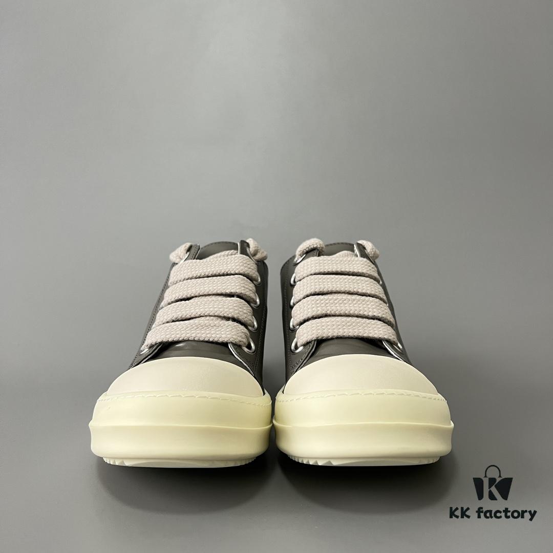 6930f18e6e68136f4d9b3b59 Rick Owens 2022 New Chunky Lace Series - Mainline Grey Low-Cut Leather Lace-Up Shoes