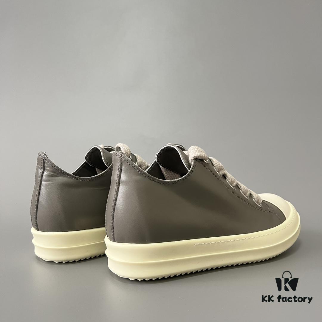 6930f18f6e68136f4d9b3b5b Rick Owens 2022 New Chunky Lace Series - Mainline Grey Low-Cut Leather Lace-Up Shoes