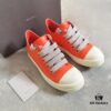 6930f1be6e68136f4d9b3b9f Rick Owens 2022 New Chunky Lace Series - Mainline Orange Low-Cut Leather Lace-Up Shoes